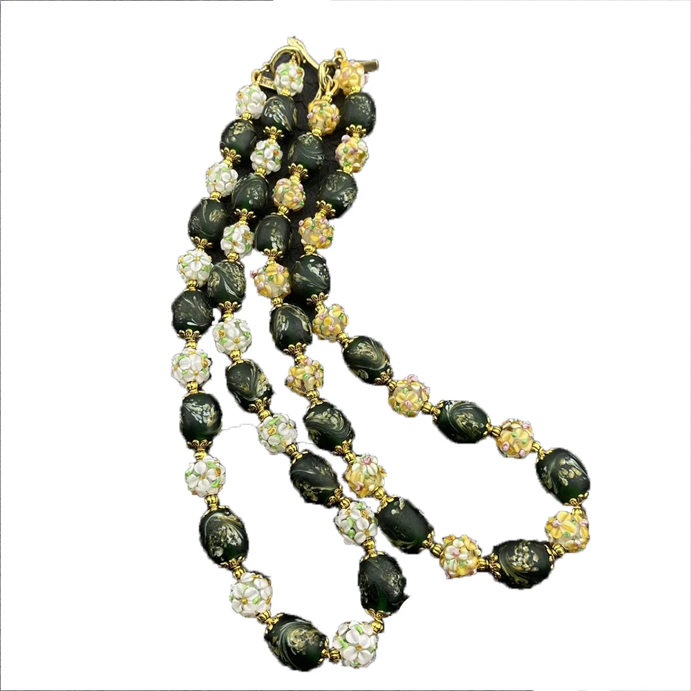 Vintage Temperament Handmade Glass beads Necklaces for womens girl gift  party Choker Jewelry Accessories