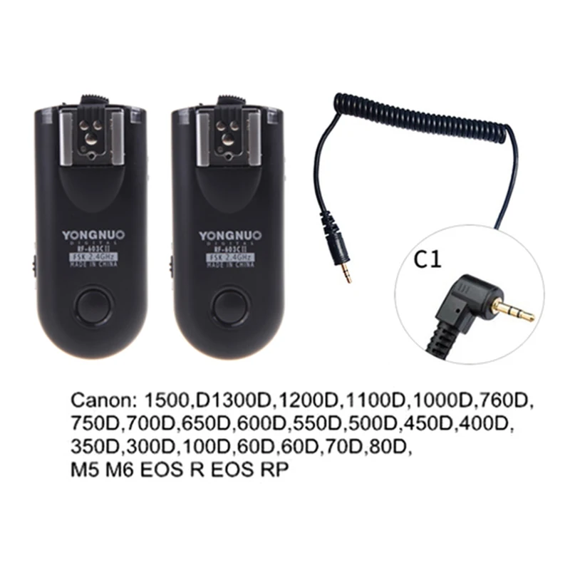 Canon Flash Yongnuo RF-603II RF-603 II C1 Wireless Flash Trigger