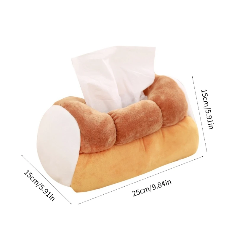 Funny Bread Shaped Tissue Storage Holder Soft Cotton Storage Box for Home Decor 6
