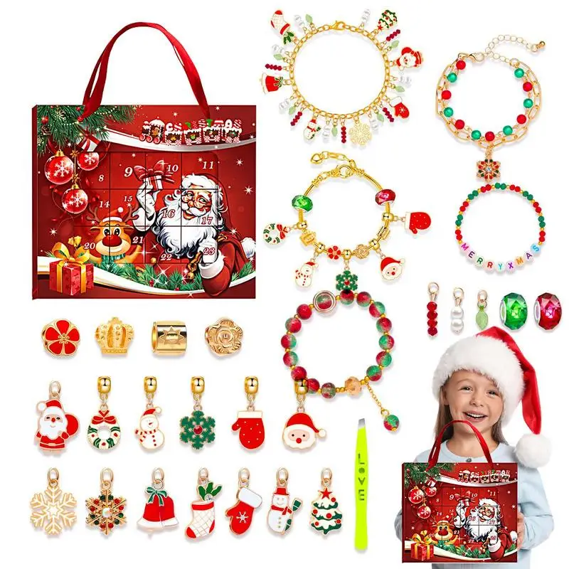 Christmas countdown calendar christmas advent calendar jewelry advent bracelet for 24 days