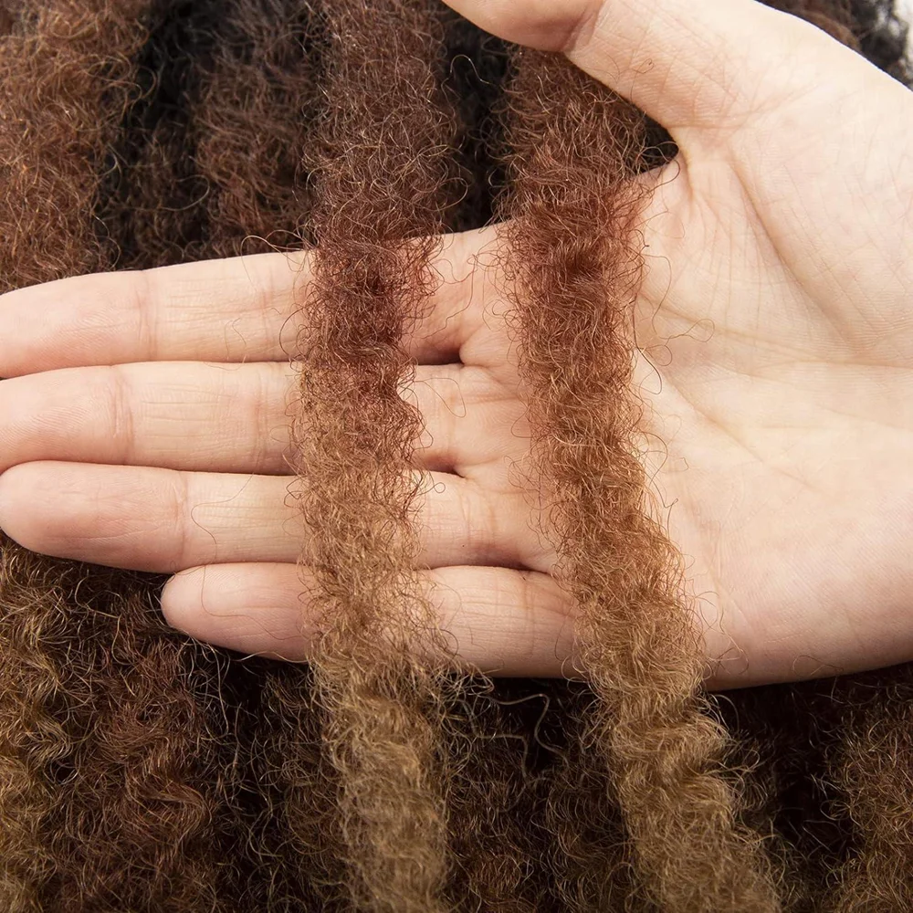 1B/30/27 Synthetic Marley Hair 18 Inch Marley Twist Hair Afro Kinky Curly for Faux Locs Twist Hair Extensions 8strands/Pack