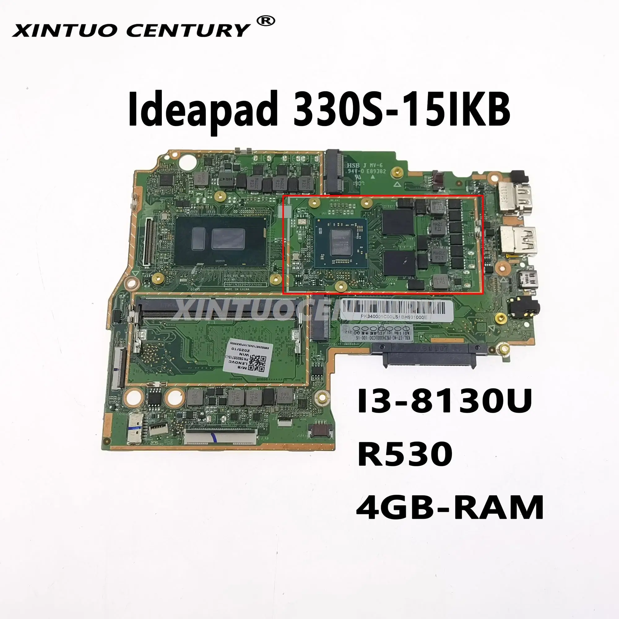 

5B20R07386 для Lenovo IdeaPad 330S-15IKB 330S-KBL 15,6 дюймовая материнская плата SR3W0 i3-8130U CPU 4G RAM R530 2G GPU 100% протестирована