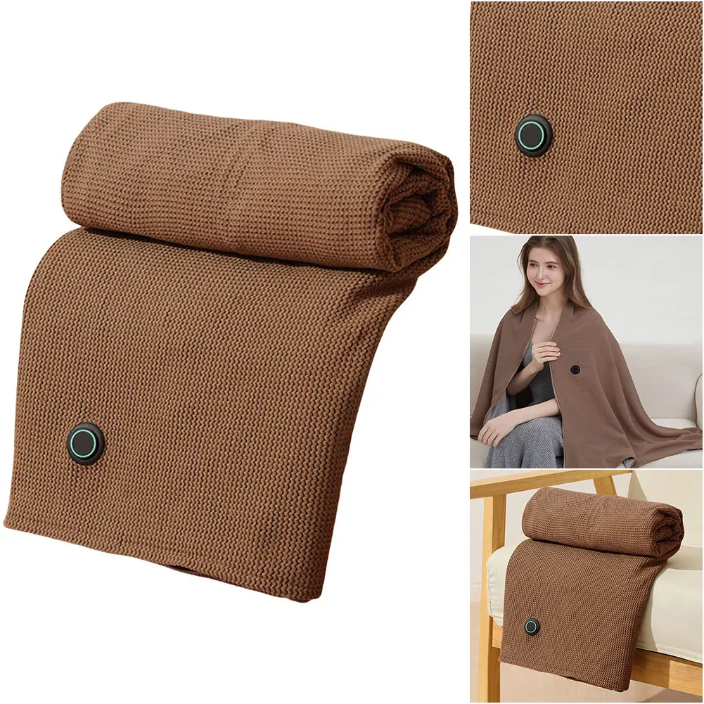 Premium USB Heated Blanket Shawl 3 Heat Levels 5000mAh Power Bank - View 3