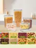 Food storage container - suitable for kitchen grains, rice, pasta, tea, nuts, and coffee beans, with labels and markings 3