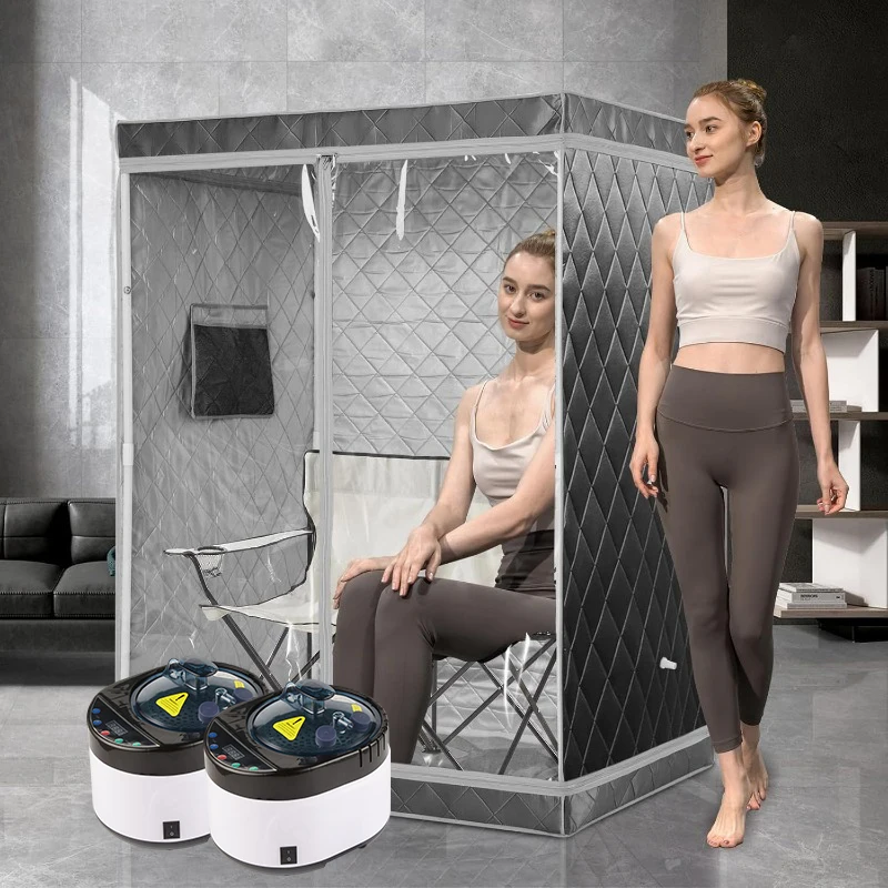 1-2 คนซาวน่าเต็นท์แบบพกพาซาวน่าเต็นท์สําหรับสปาหน้าแรก 4L ซาวน่า Steamer ผ่อนคลายกายภาพบําบัด 1