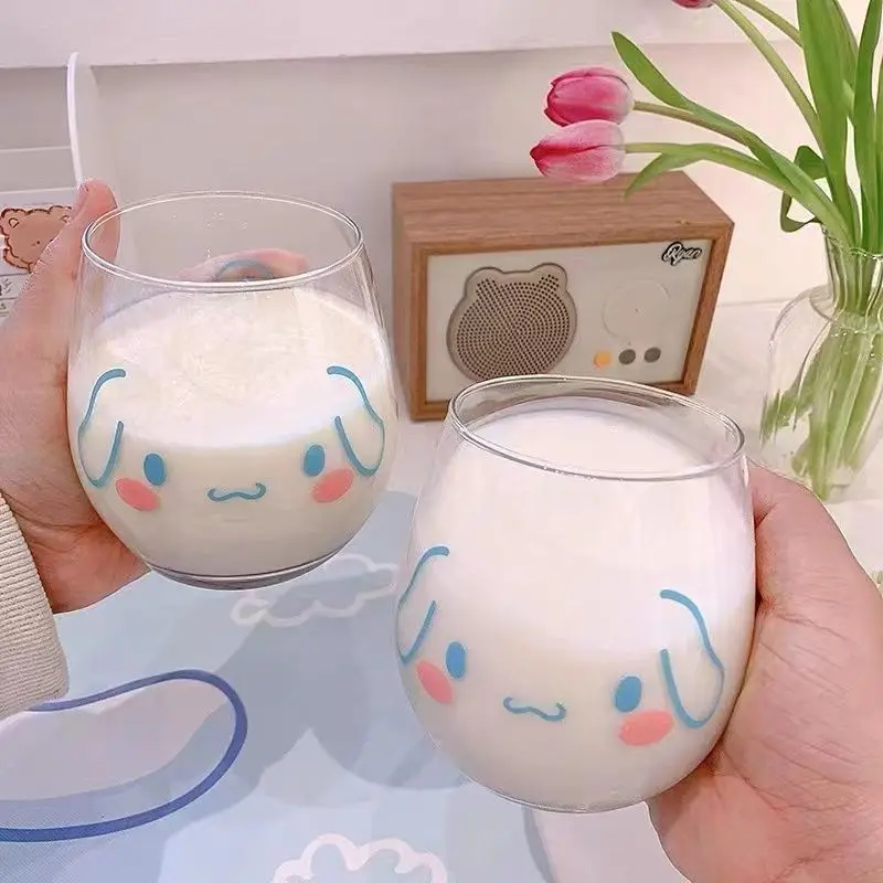 

Sanrio New Ins Small Fresh Big Belly Water Cup Cinnamoroll Mymelody Hellokitty Kuromi Milk Juice Drink Water Cup Cute Cartoon