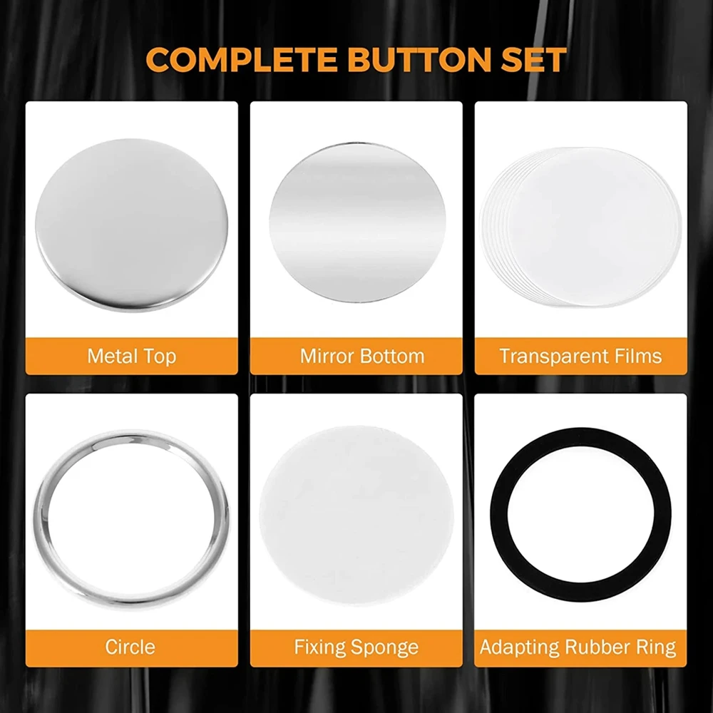 58MM Blank Mirror Badge Button Maker Part DIY Round Button Part Supplies Pocket Mirror For Badge Press Making Machine 50/100Pcs