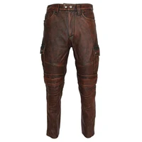 Motorcycle Leather Pants for Men Genuine Cowhide Protectives Motor Biker Leather Pant Protectors Pantalones Cuero Moto