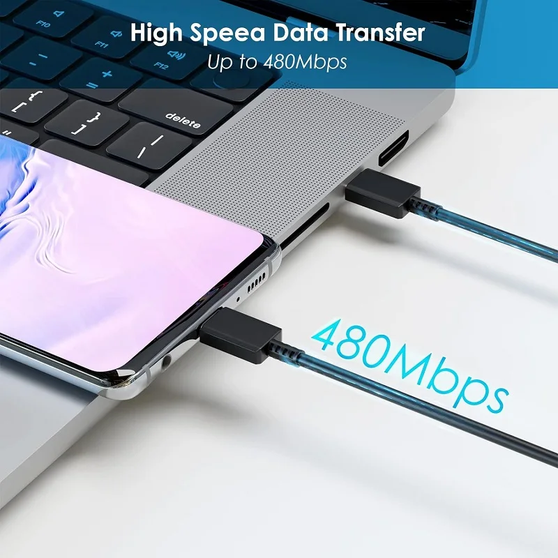 Ultra-Fast 5A PD 45W Dual USB-C Charging Cable