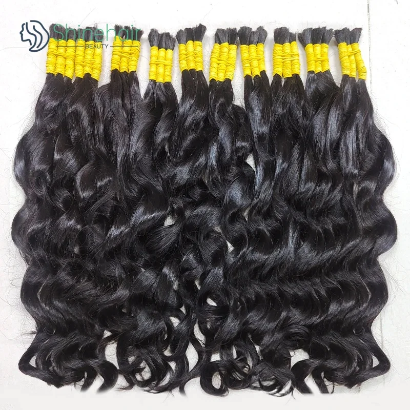 Curly Hair Extensions for Braiding 100% Human Hair Bulk Natural Black Weave Bundles Human Hair Brazilian Remy Hair 30 inch