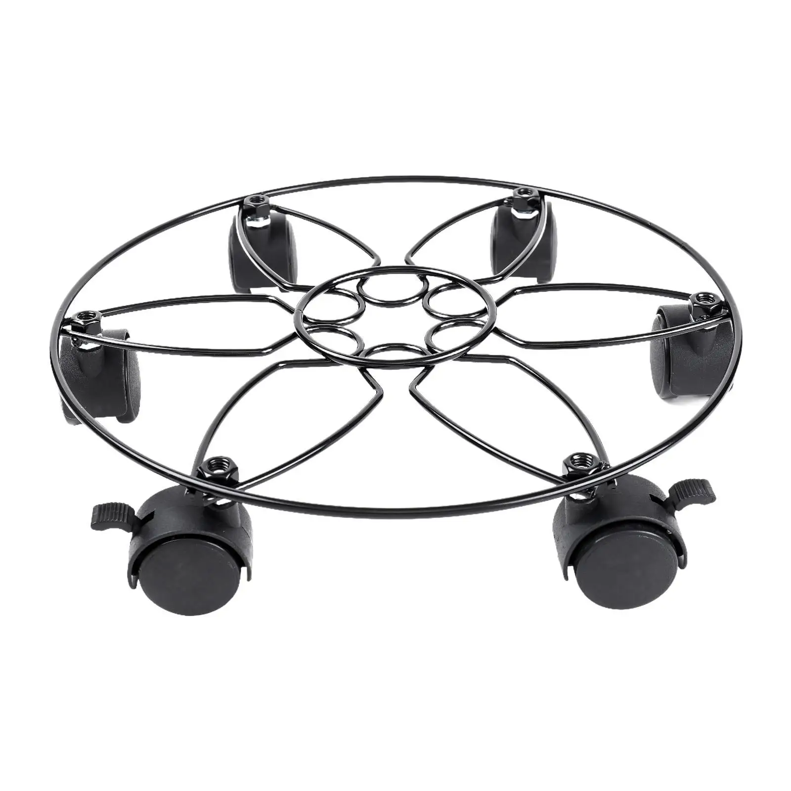 Plant Pot Caddy Round Metal Potted Plant Dolly for Living Room Garden Office