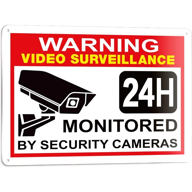 Video Surveillance Warning Sign Sticker Self-Adhesive Vinyl, Laminated ...
