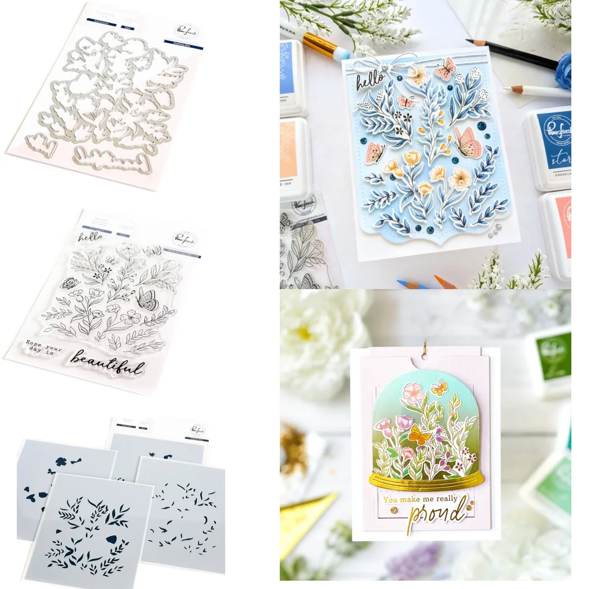 

2023 New Butterfly Flower Garden Metal Cutting Dies Clear Stamps Stencil Diy Scrapbook Diary Decoration Embossing Template