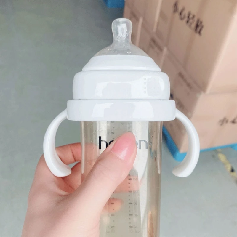 Baby Bottle Handle Square Shape Feeding Bottle Handle BPA Free Plastic Milk Bottle Handle for Hegen Wide Mouth Bottle A2UB