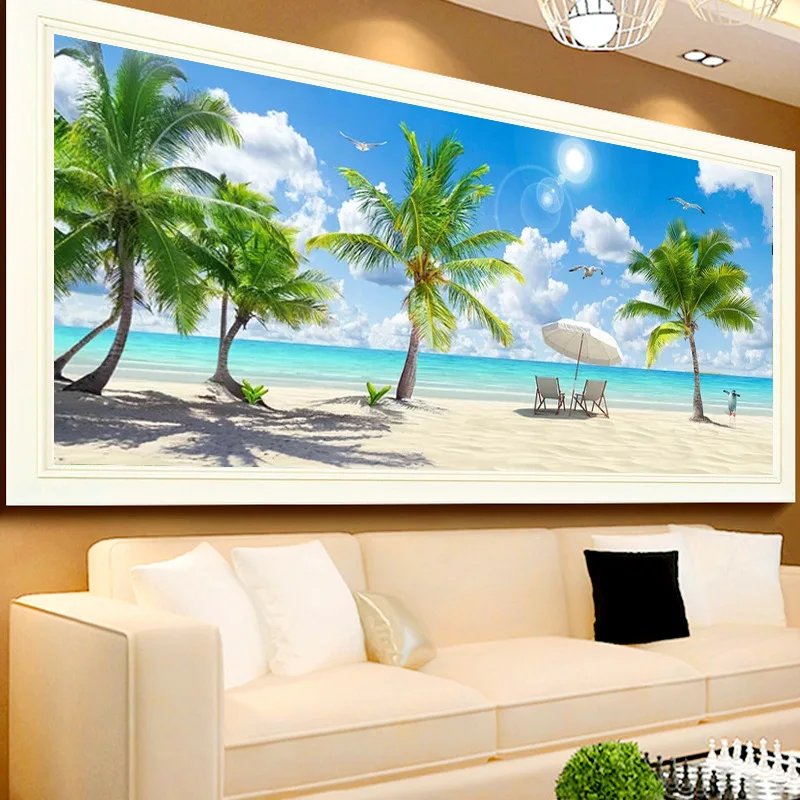 

5D Diamond Painting Summer Beach Full Diamond Art Embroidery Large Home Decoration Office Living Room diy Diamond Cross Stitch