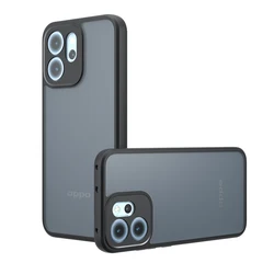 Armor Matte Transparent Shockproof Bumper Case for OPPO Reno13 FS 5G (Black)