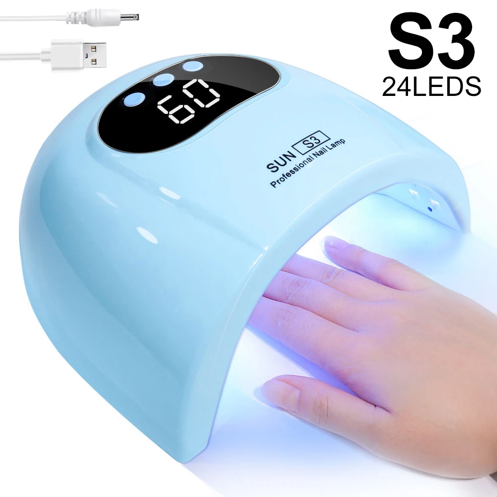 UV LED 네일 램프 전문가용 젤 광택기 24 LED 네일 아트 퀵 드라이어 ..