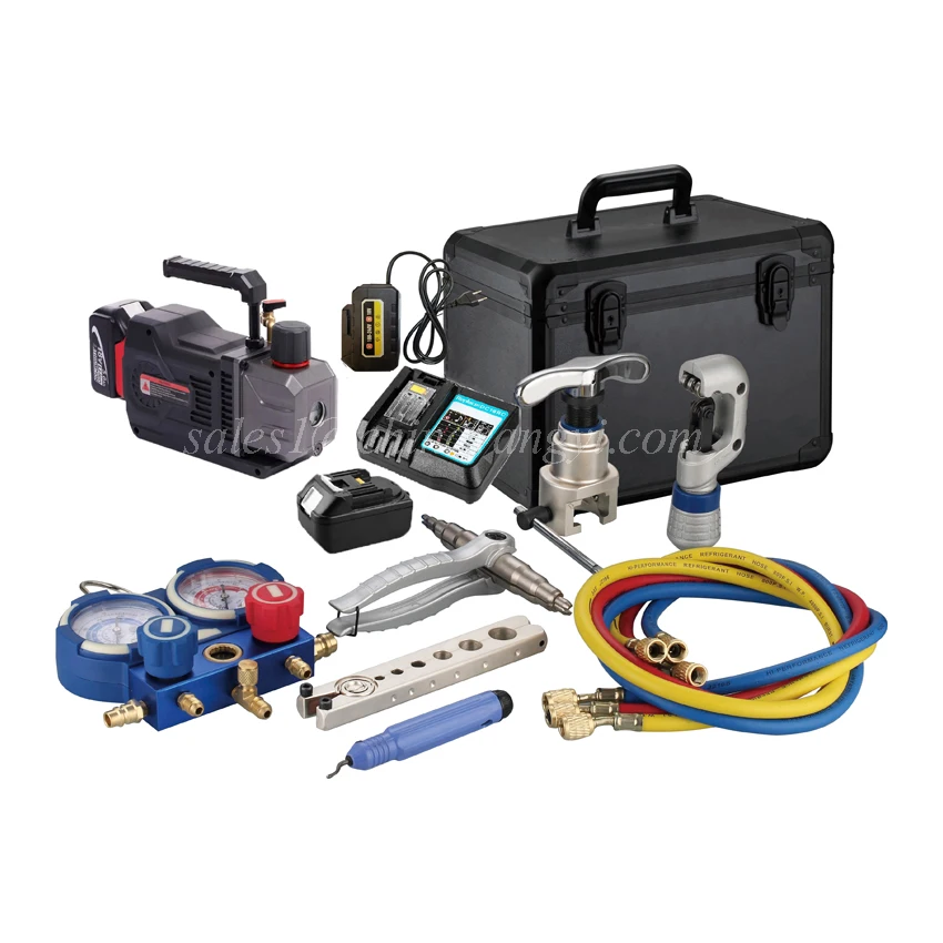 

Cordless Battery Vacuum Pump Manifold Gauge Tube Expander Multifunctional Refrigeration Tools Kit Air Conditioning Repair Tools
