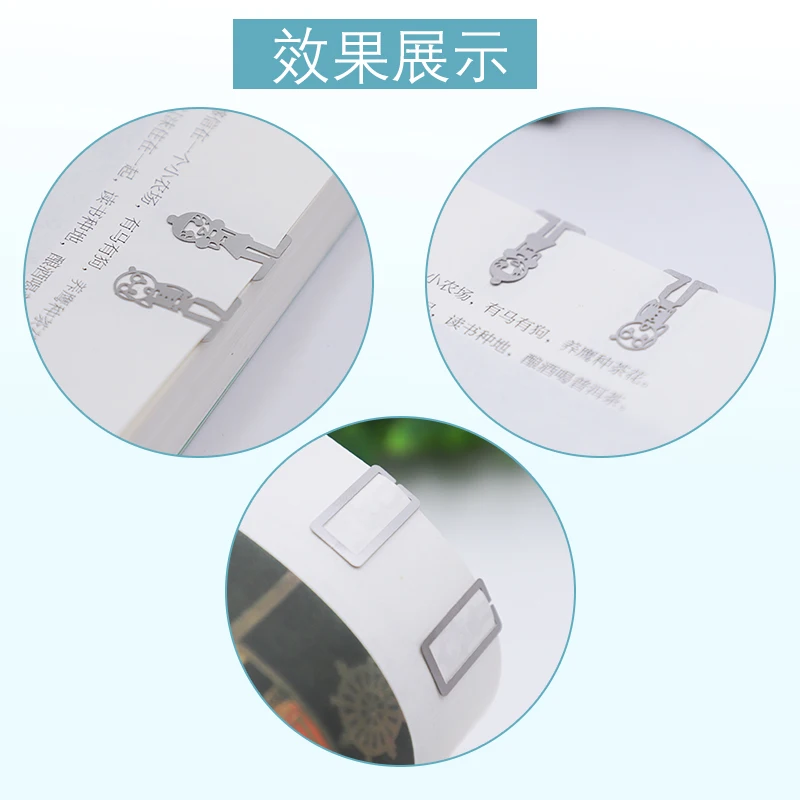20pcs/box Mini Metal Bookmark Clips Cute Cartoon Animal Plated Sliver Bookmarks Stationery Gift book line marker Random Style