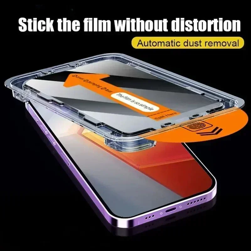 3Pcs Dust Free Installation Privacy Screen Protector For IPhone 16 14 11 12 13 15 Pro Max 7 8 Plus Mini X XR 17 Anti-spy_voghion.com