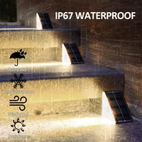Outdoor Solar Step Lights, Warm White & RGB, IP67 Waterproof, Auto On, for Patio, Yard, Driveway, Porch Decoration 4