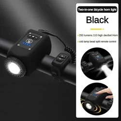 Powerful 110dB Electric Bike Horn with Warning Sound and Battery (Black)