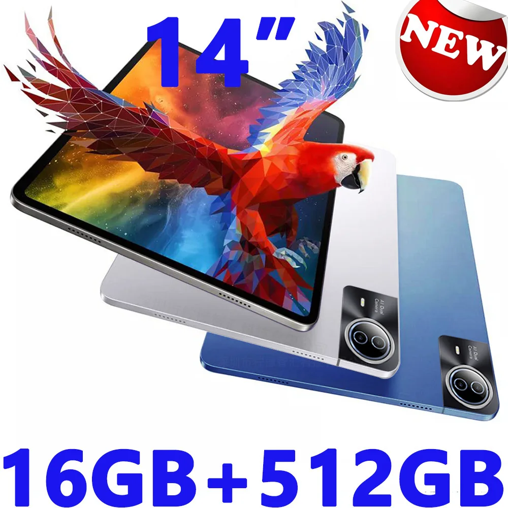 2025 New 14 Inch Big Screen Android 14 Tablet PC 16gb+512GB Phone Call 5G WIFI tablet Kids Pad For Educational Online Class 2