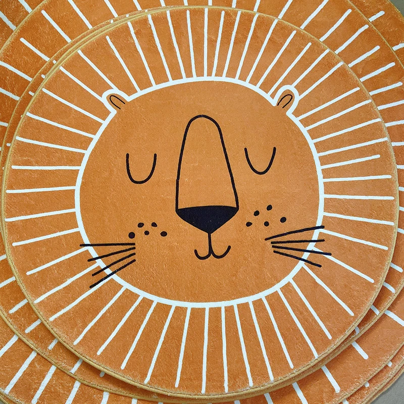 

INS Nordic New Cartoons Mat for Children Baby Play Mat Round Carpet Lion Playmat Newborn Photography Props Living Room Carpet