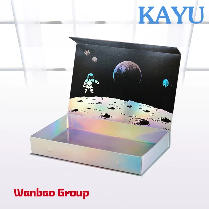 Custom  Factory Custom sliver  Holographic Packaging  Box Gift  Box paper Magnet Holographic Box