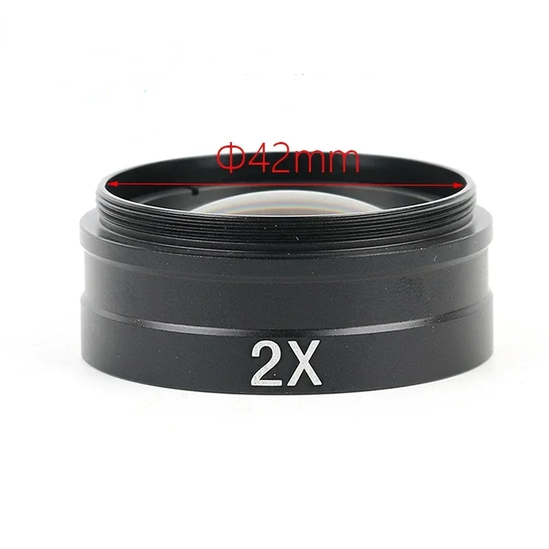 M42 Barlow Lens Stereo Microscope Auxiliary Objective Lens 0.3X 0.5X 0.75X 1X 1.5X 2X with 42mm Thread