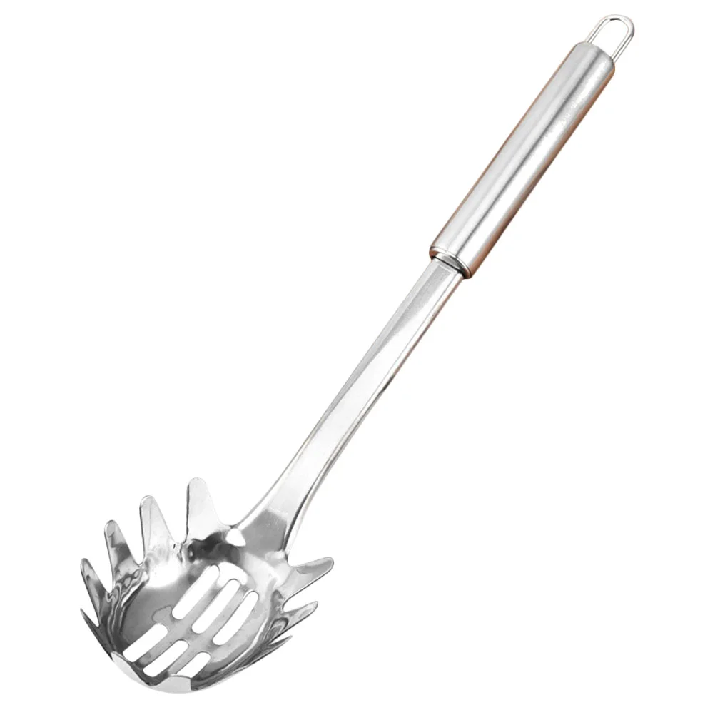 

Spaghetti Spoon Noodle Pasta Strain Spoons Server Kitchen Stainless Steel with Teeth Reusable