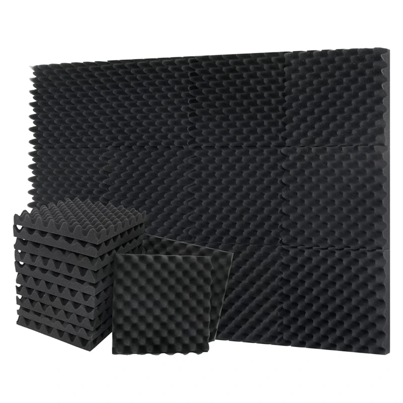 

12 Pack Self-Adhesive Sound Proof Foam Panels, High Density Soundproof Wall Panels Egg Crate Sound Panels