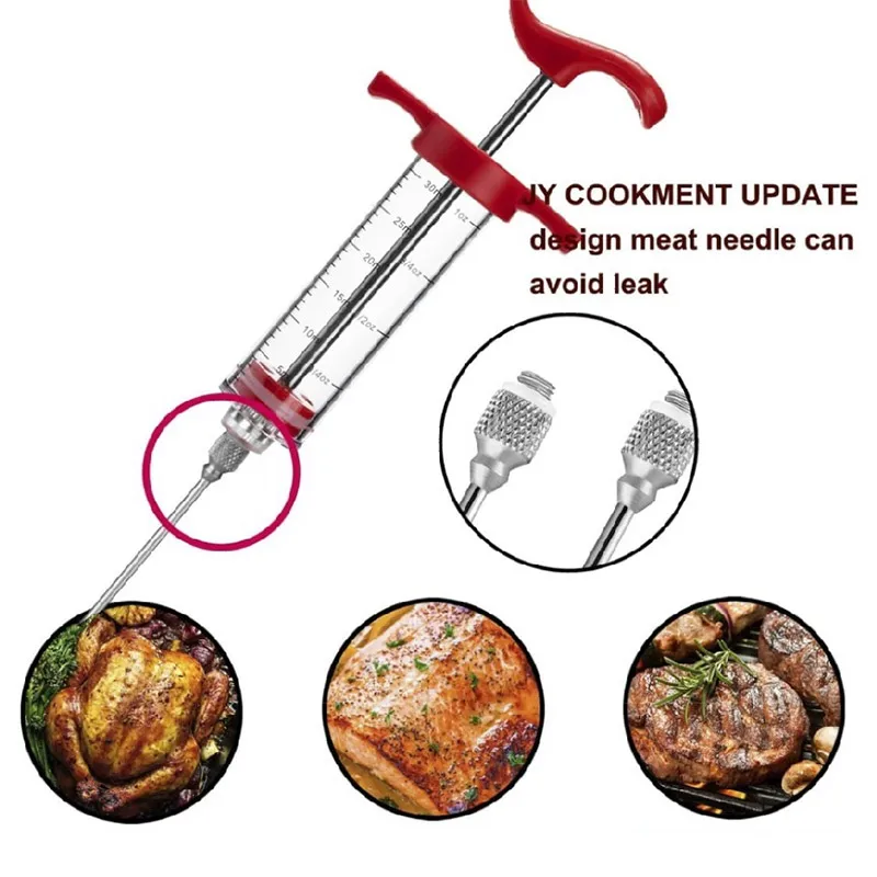 Turkey Injector Kit 3PCS Marinade Injector Picnic Barbecue Portable Marinate Syringes Home Kitchen Seasoning Syringes