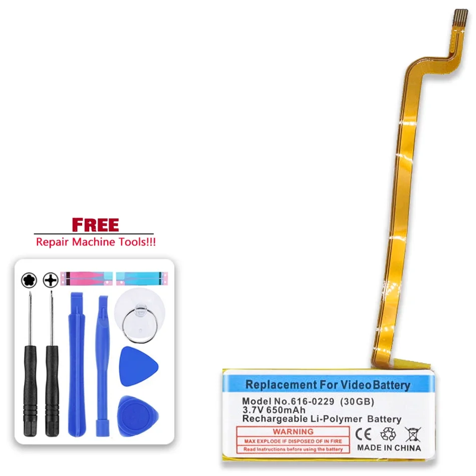 Batteria 616-0229 650Mah Per Apple Ipod Classic Gen 6Th 7Th 80Gb 120Gb Sottile 160Gb Per Ipod 5/5.5 Gen 30 Gb