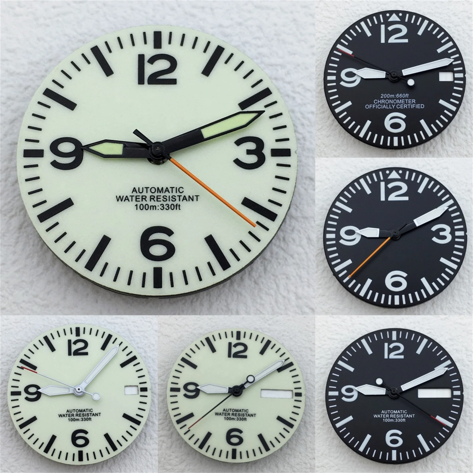 29mm dial Full Luminous Dial Fit NH34 NH35 NH36 Movement Green Luminous Watch parts