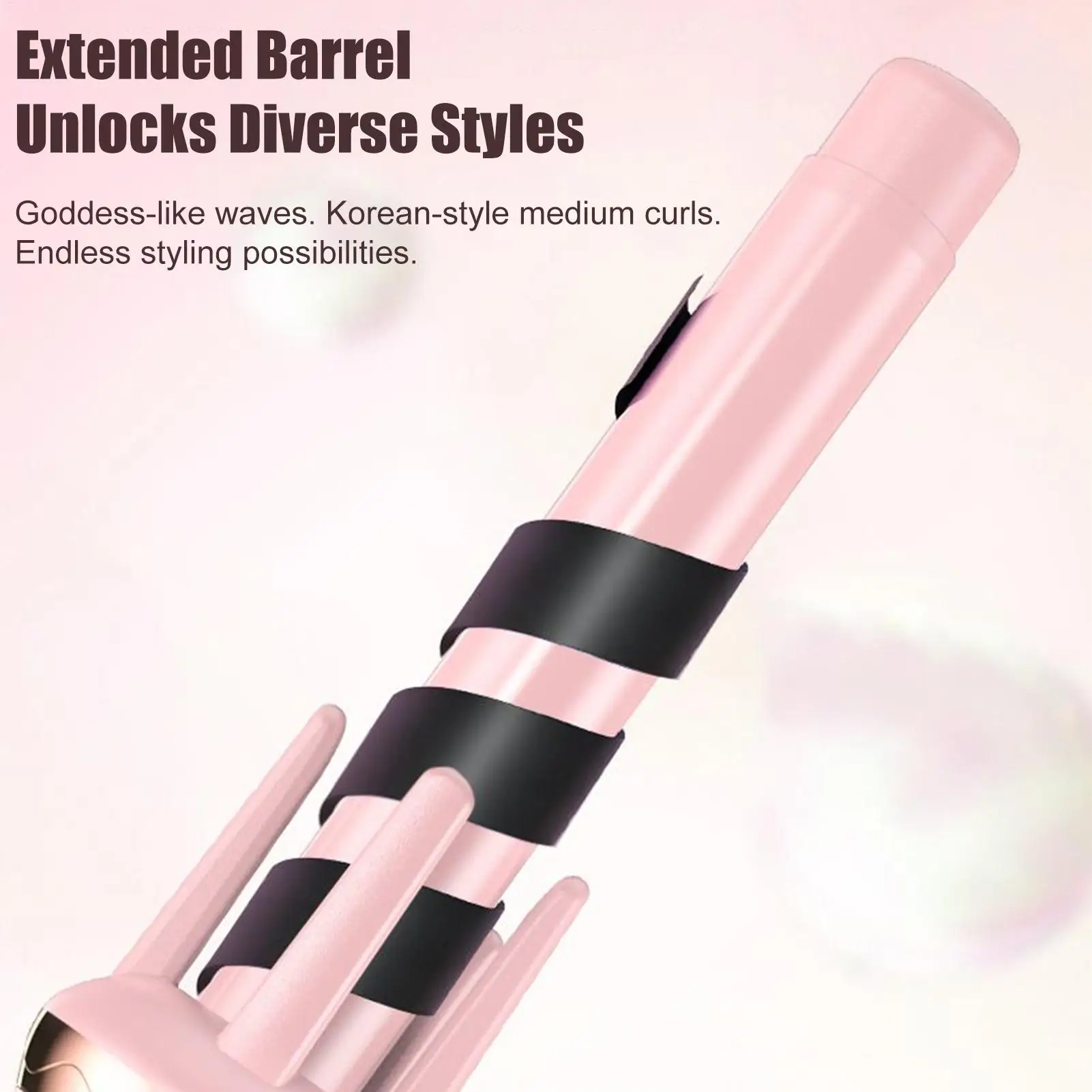 Rotating Curling Iron Adjustable Instant Heat Curl Wand Rotating Long Hair Curler for Women Mom Daughter Girlfriend Girls Family