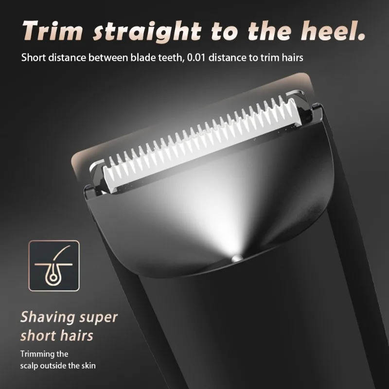 Hair Trimmer Men's Body Hair Trimmer with Light Electric Ball Public Grooming Includes 2 Protective Guards Ceramic Blade Head