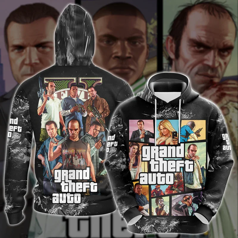 

Grand Theft Auto 3D Fun Hoodie Men's Women's Fashion Casual Harajuku Hoodie Jumper Unisex Hip Hop Plus size Sport zipper shirt