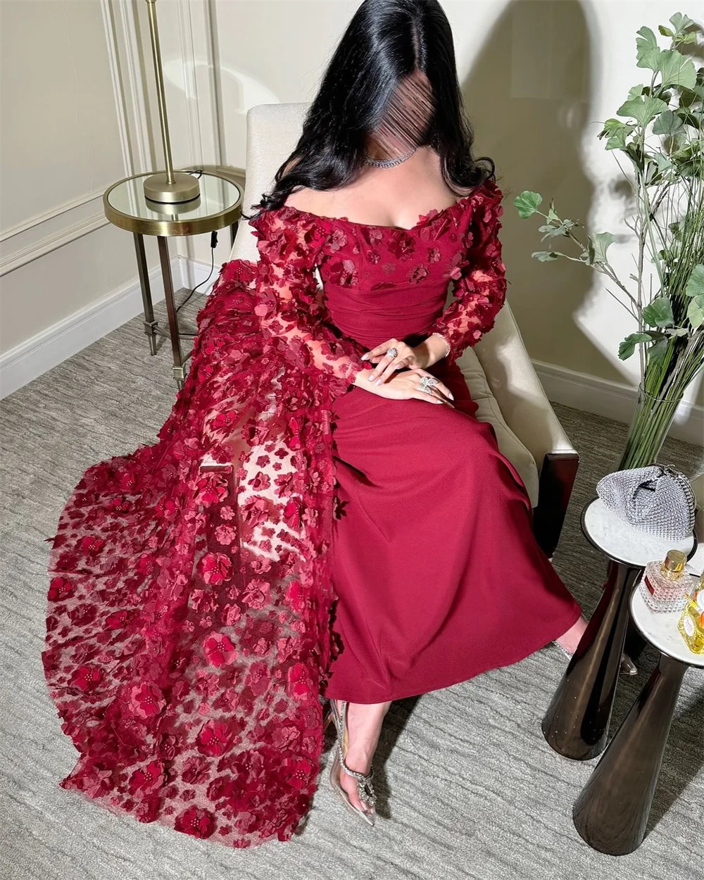 Red Appliques Embroidery Prom Dress Mermaid Customized Floor-Length Evening  2025 | eBay