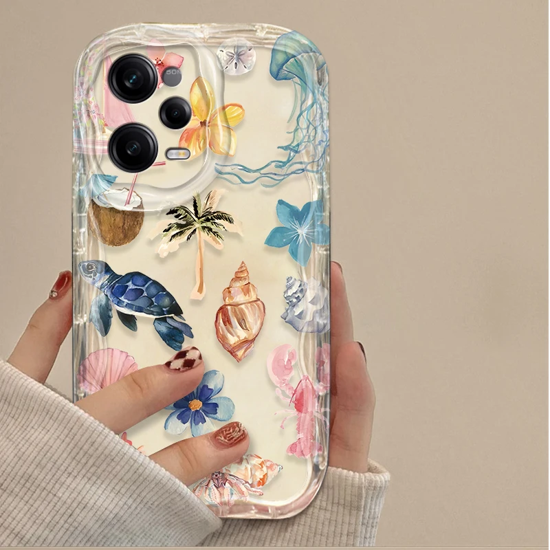 Colorful Marine Organism Theme 3D Clear Phone Case