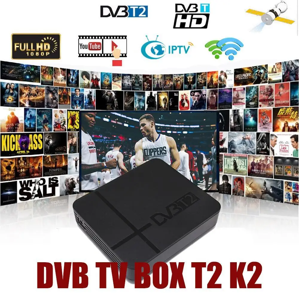High Digital Tv Terrestrial Receiver USB Wi-Fi Dongle Dvb-t2 K2 Hd Set-top Box Pvr Tuner Full 1080p Set Top Support |