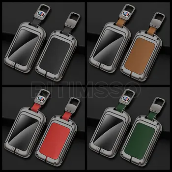 Custodia per chiave intelligente per auto in pelle metallica per Volvo XC40 XC60 XC90 S60 S90 V90 T5 T6 T8 custodia protettiva accessori per borsa Fob - Custodia per chiave intelligente per auto in pelle metallica per Volvo XC40 XC60 XC90 S60