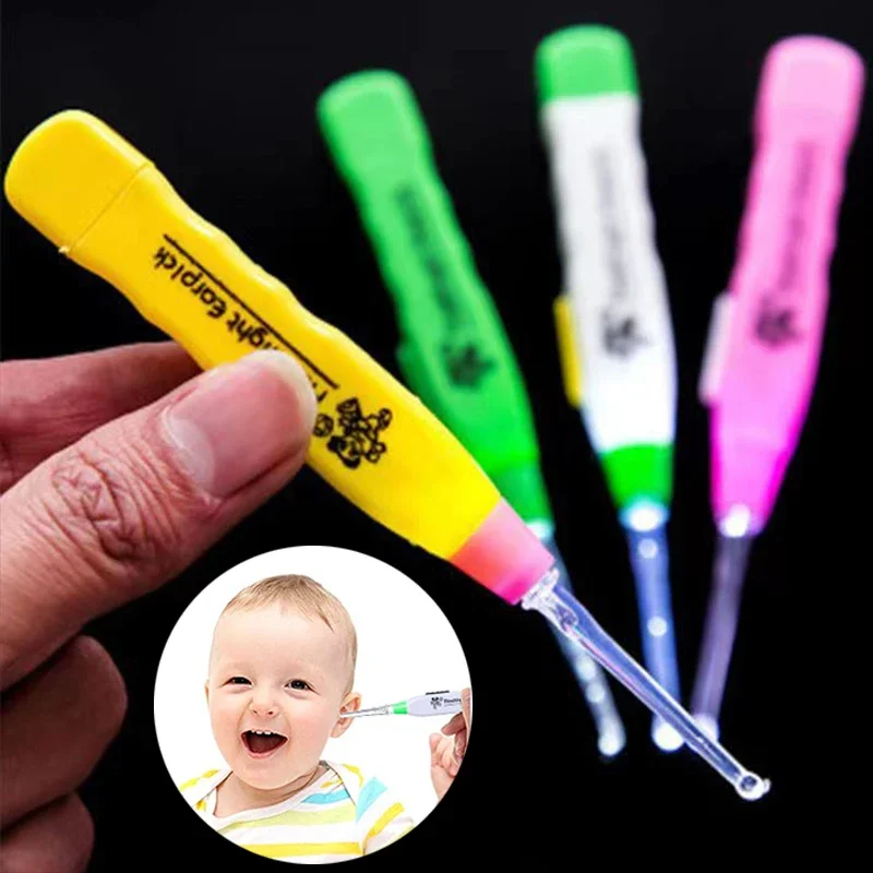 Baby Care Ear Cleaner LED Flashlight Earpick Children Cleaning Ear Curette Kids Luminous Spoon Cure Wax Remove Tools ear wax cleaner ear wax remover ear wax picker ear scooper