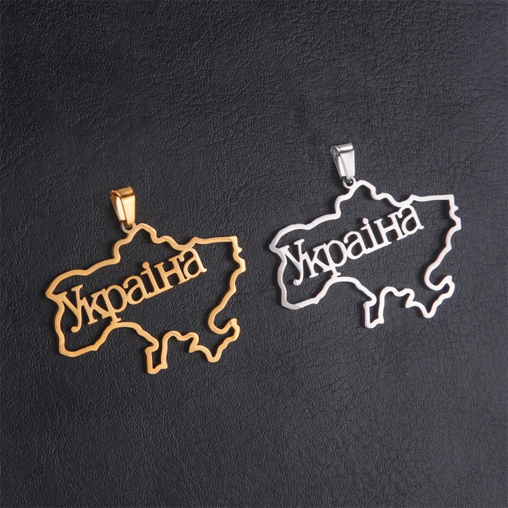 

Stainless Steel Ukraine Letters Map Pendants Wholesale Women Fashion Necklaces Earrings Charms Diy Making Jewelry Accessories