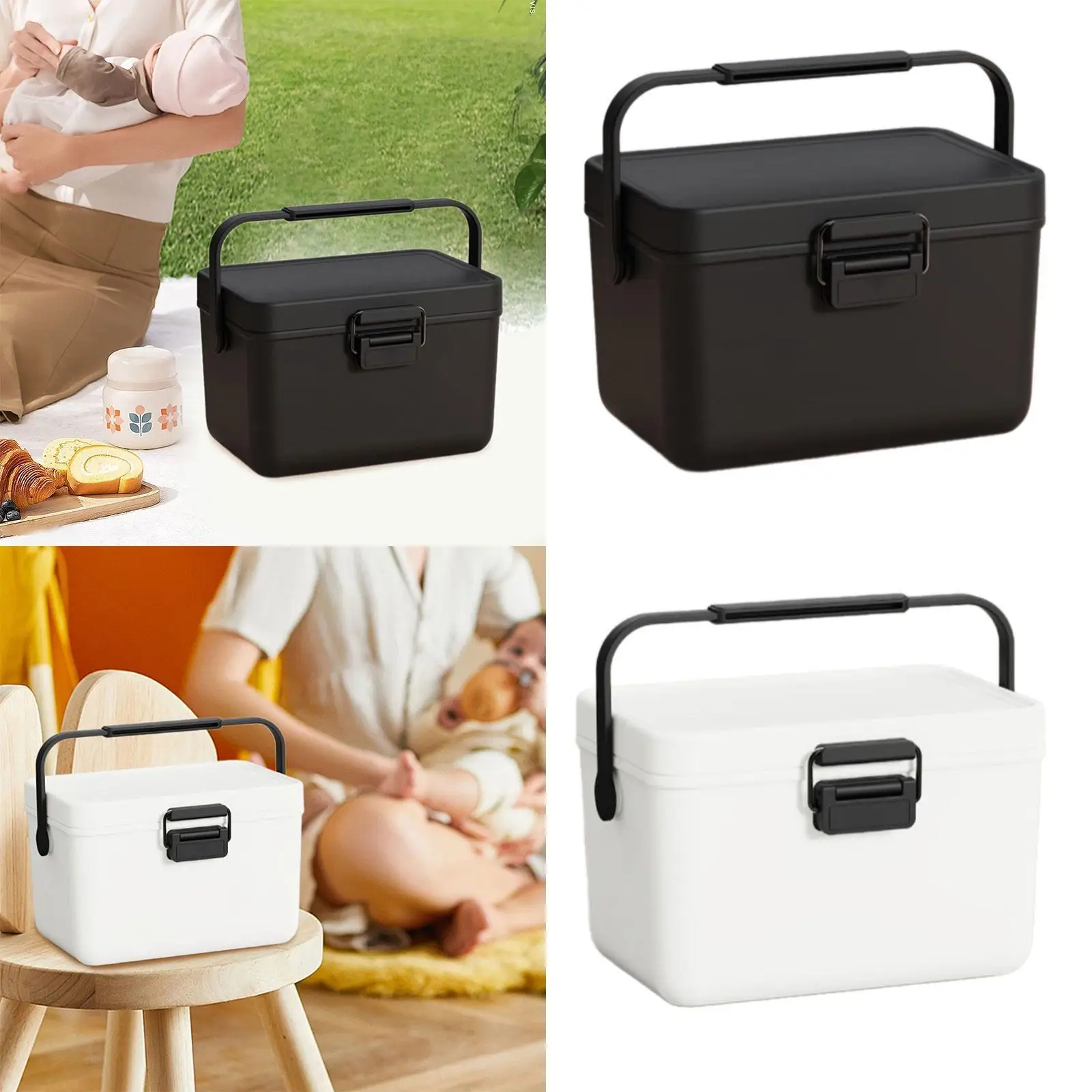 Cooler Box Ice Chest Small 3.8L Personal with Handle Container Hot/Cold Retention Cooler for Beach Picnic Party Outdoor