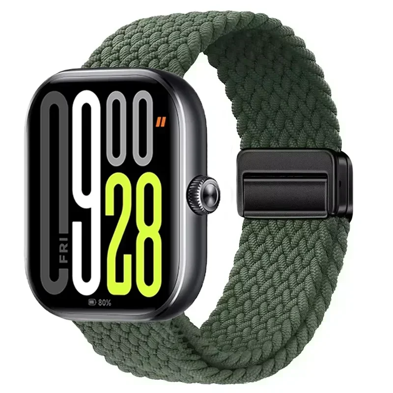 Nylon Braided Magnetic Buckle Adjustable Loop Strap Bracelet in Breathable Design