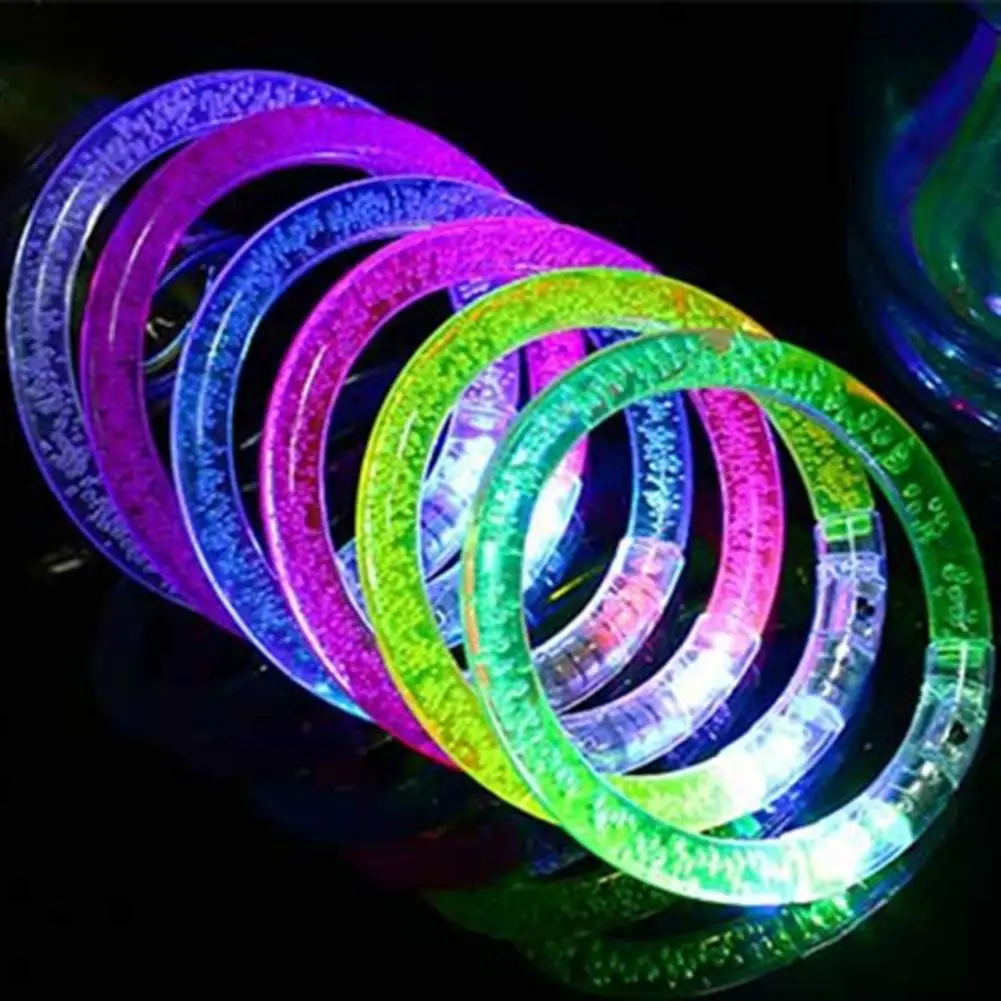 15Pcs LED Light Up Bracelets Neon Glowing Bangle Luminous Wristbands Glow in The Dark Party Supplies Kids Adults LED Arm Band 3