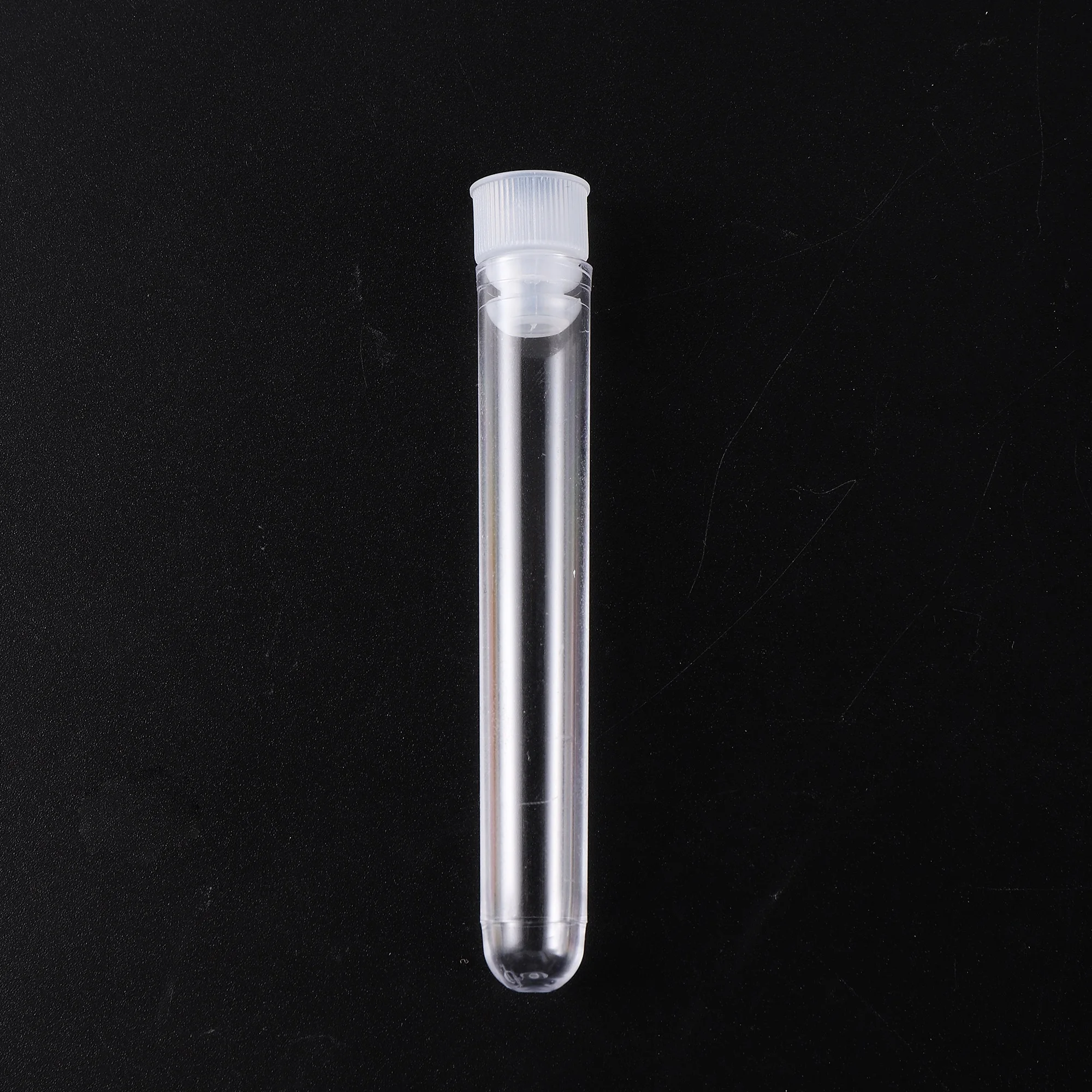 10 Pcs 12x60mm Lab Transparent Plastic Test Tube Round Bottom Tube Vial