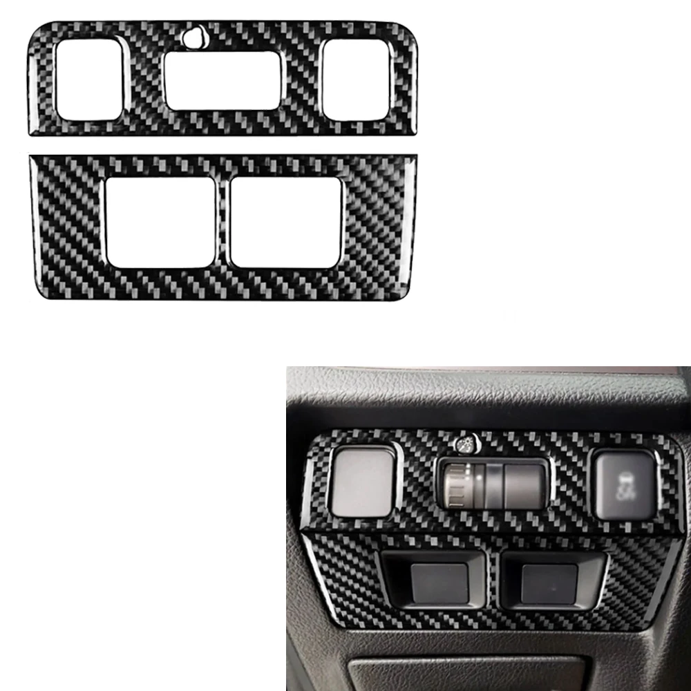 

For Subaru Impreza WRX STI XV Crosstrek 2012 2013 2014 Carbon Fiber Headlamp Switch ESP Button Panel Sticker Car Accessories