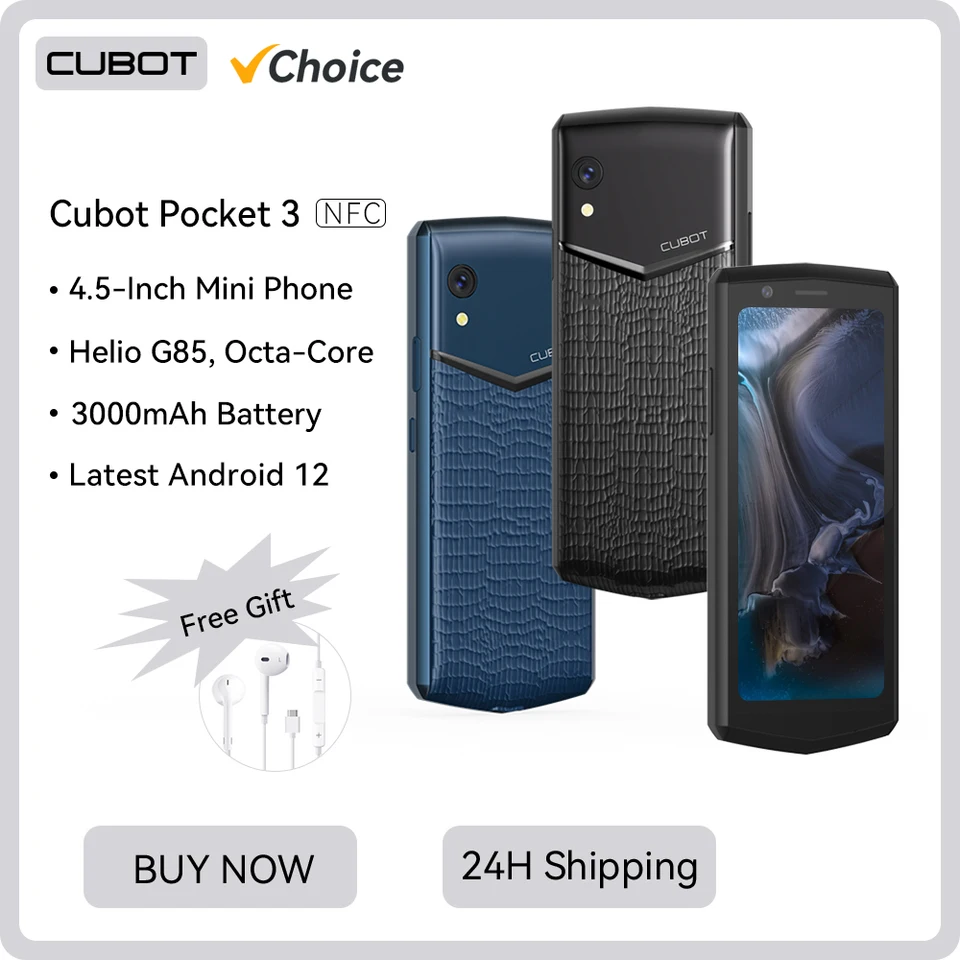 Choice] Cubot Pocket 3, mini smartphone android 12 de 4,5 pouces, Helio  G85, Octa-Core, NFC, 4 Go de RAM, 64 Go de ROM, 3000 mAh, 20 MP, mini  telephone portable neuf, 4G